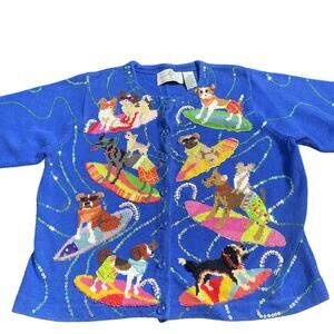 DESIGN OPTIONS by Philip & Jane Gordon Surfing Dogs Large Embroidered Sweater